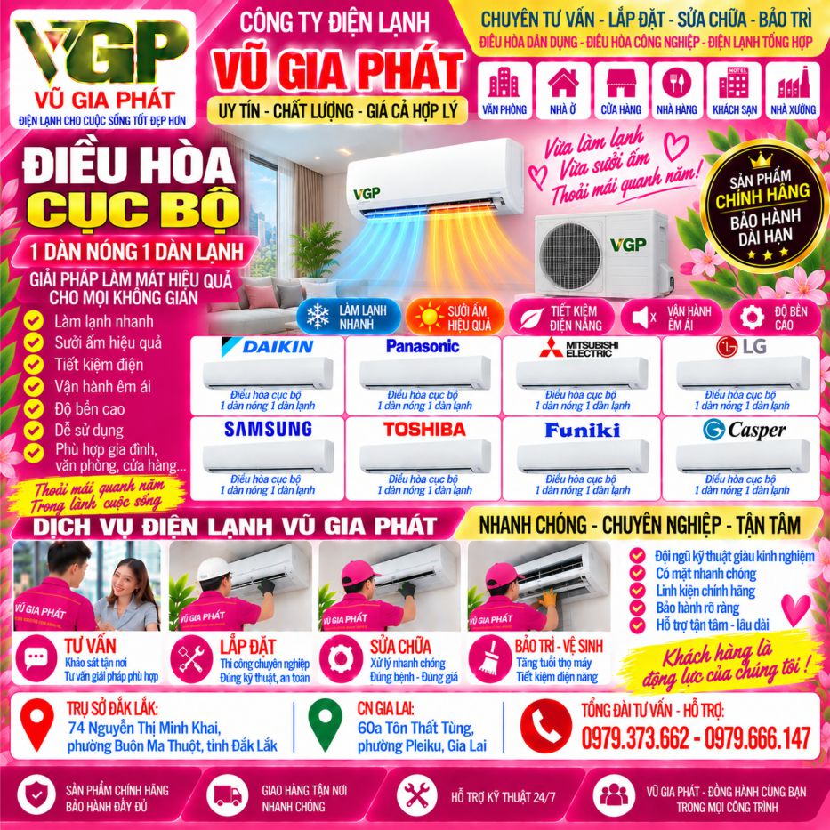Điều hoà cục bộ 1 dàn nóng 1 dàn lạnh